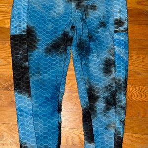 Women's Blue and Black Patterned Leggings